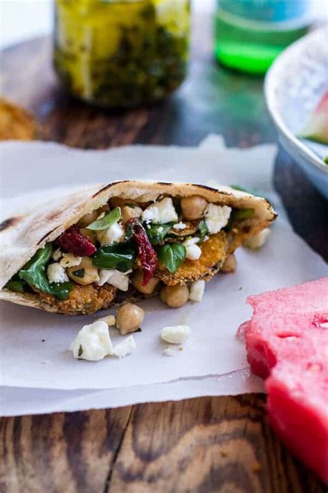 greek-olive-pesto-and-fried-zucchini-grilled-pitas image