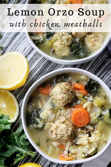 lemon-orzo-soup-with-chicken-meatballs-the-everyday image