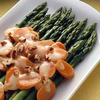 glazed-asparagus-carrots-with-pecans-recipe-land image