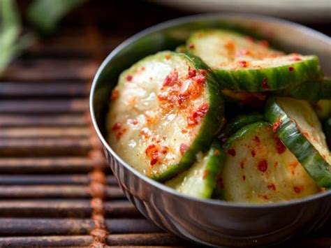 spicy-marinated-cucumbers-oee-muchim-recipe-food-network image