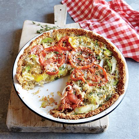 tomato-leek-pie-with-quinoa-crust-recipe-myrecipes image