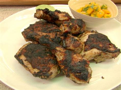 grilled-jerk-chicken-with-mango-cilantro-salsa-food image