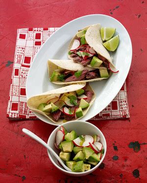 beef-tacos-with-radish-and-avocado-salsa-martha-stewart image