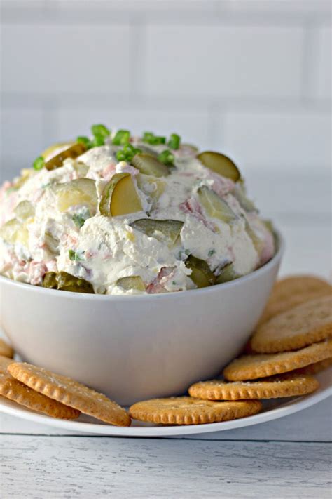 easy-dill-pickle-dip-with-ham-ready-in-5 image