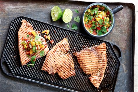 fish-dish-grilled-swordfish-with-mango-salsa-food image