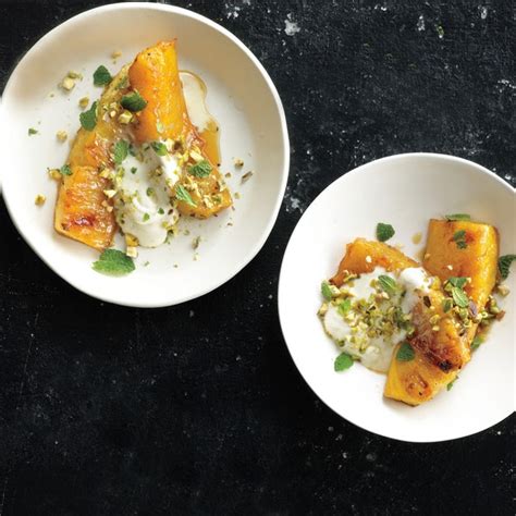 roasted-pineapple-with-honey-and-pistachios-epicurious image