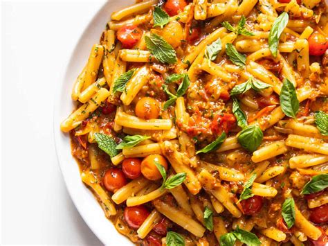 pasta-with-burst-cherry-tomatoes-and-xo-sauce image