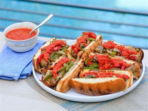 grilled-sausage-and-peppers-sandwiches-food-network image