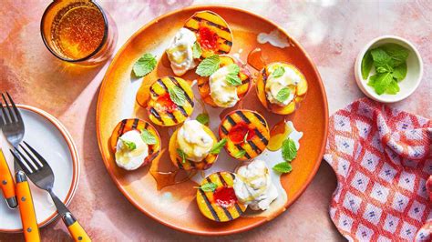 grilled-peaches-with-spiced-whipped-cream-southern image