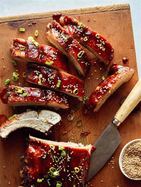 sticky-hoisin-oven-baked-ribs-spoon-fork-bacon image