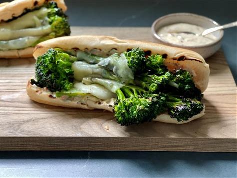 broccolini-and-provolone-grinders-with-hot-pepper-mayo image