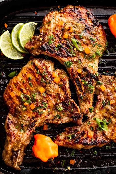 spicy-grilled-pork-chops-with-jamaican-jerk-sauce image