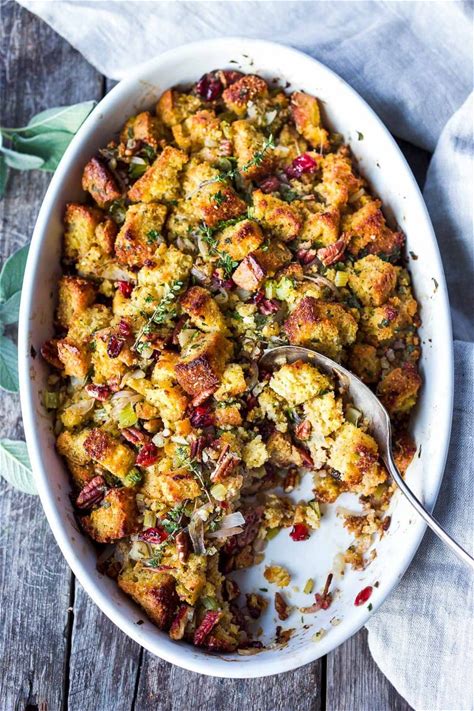cornbread-stuffing-with-cranberries-and-pecans-feasting image