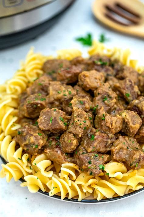instant-pot-beef-tips-and-gravy-sweet-and-savory image