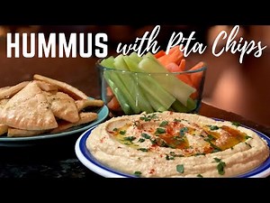 best-hummus-recipe-homemade-pita-chips-youtube image