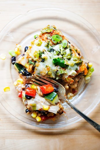 vegetarian-layered-tortilla-casserole-alexandras-kitchen image