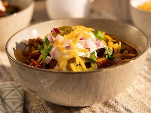 smoky-chorizo-chili-recipe-trisha-yearwood-food image
