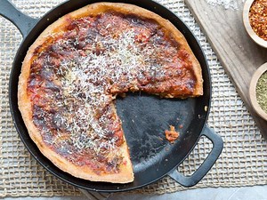 skillet-deep-dish-pizza-recipe-food-network-kitchen image