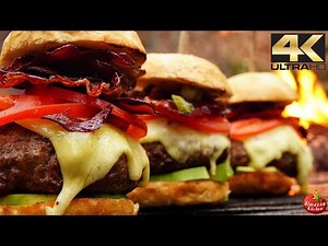 ultimate-lamb-cheeseburgers-forest-asmr-cooking-4k image