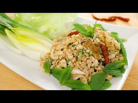 laab-gai-spicy-chicken-salad-recipe-hot-thai-kitchen image