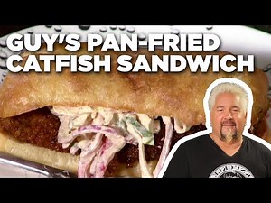guy-fieris-pan-fried-catfish-sandwich-with-chipotle-lime-slaw image