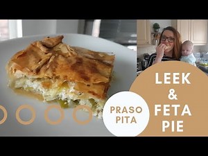 leek-and-feta-filo-pie-greek-food-prasopita-youtube image
